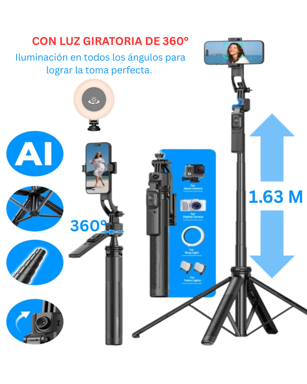 AI TrackPod™ C17 – Trípode Inteligente 360°