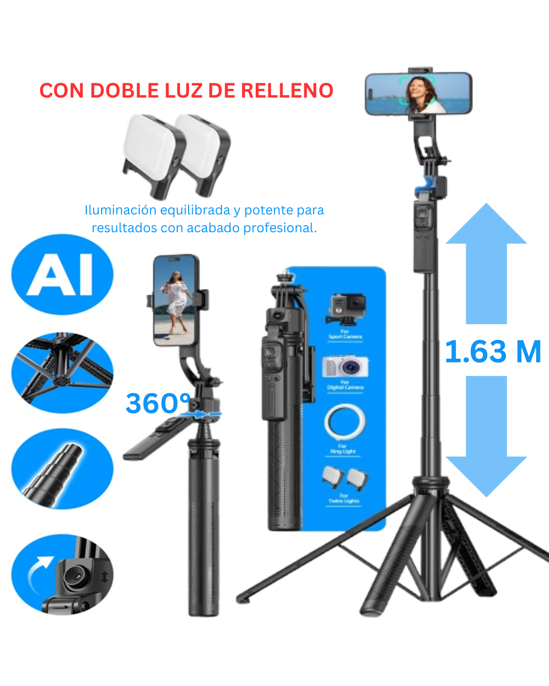 AI TrackPod™ C17 – Trípode Inteligente 360°